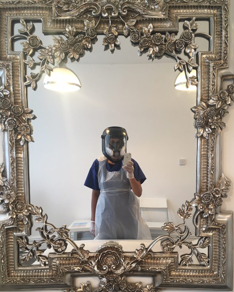 Close Contact Facial Treatments in Manchester - full PPE worn.